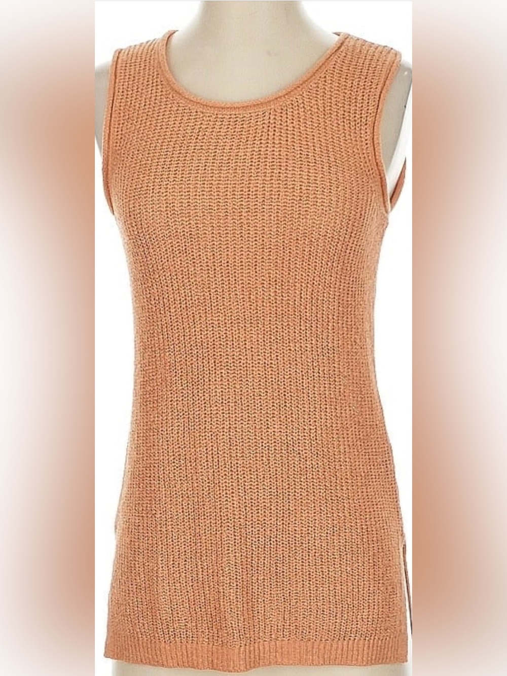 Marled Peach Knit Tank Top